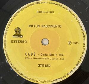 7inch★Milton Nascimento『Pabro / Cade / Sacramento』★Bra, Brazil, MPB, Free Soul★ Odeon ★33 EP