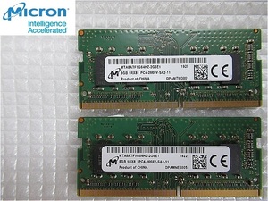 ラスト1式【今週のノート向けメモリ（保証期間付き）】Micron 1R*8 PC4-2666V-SA2-11 8GB×2枚　計16GB