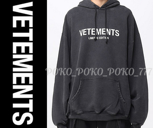 即決 未使用 23SS 定価15万円程 ヴェトモン ベトモン VETEMENTS ロゴ オーバーサイズ USED加工 パーカー ゆうパック送料無料