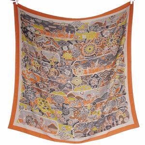 極美品 エルメス HERMES スカーフ カレ140 BINGATA 紅型 琉球 沖縄 ストール ショール 総柄 カシミヤ シルク フランス製 cg12ol-rm10f07981