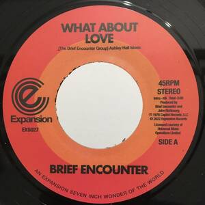新品 7” ★ Brief Encounter - What About Love ★ アナログ レコード オルガンバー サバービア フリーソウル muro funk45 レアグルーヴ