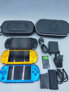 ●SONY PSP本体 PSP-3000 3台セット バイブラントブルー イエロー ブラック ソニー プレイステーション ポータブル 