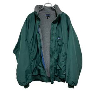 90s USA製 patagonia パタゴニア 2813 FA99 シェルドシンチラ ジャケット XL グリーン メンズ ビンテージ ジャンク 24-0425