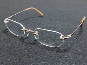 新品　renoma　レノマ　日本製　メガネ　眼鏡　高級感　上品　ツーポイント　軽い　ゴールド