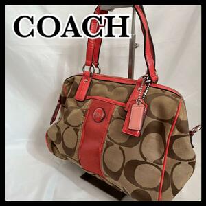 coach コーチ シグネチャー ハンドバッグ ボストンバッグ キャンバス