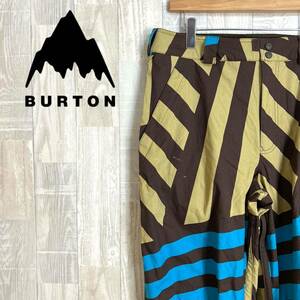 M3508 BURTON バートン　スノーウェアボトムス　総柄　茶色　ベージュ　ブルー　メンズ　スキー　スノボー　ウィンタースポーツ