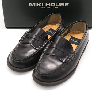 ミキハウス ローファー ブランド 靴 シューズ キッズ女の子用 日本製 黒 キッズ 男の子用 18サイズ ブラック MIKIHOUSE