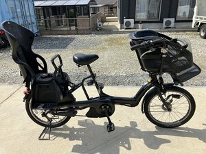 H15　現状のまま 中古電動アシスト自転車 1円売切り！ ヤマハ パスキス 前後チャイルドシート付き 黒 配送エリア内は送料3800円でお