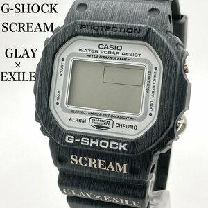 CASIO G-SHOCK DW-5600BR SCREAM GLAY×EXILE コラボモデル デジダル クォーツ メンズ腕時計 ジャンク 動作未確認 4-118-D