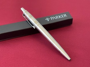 ※5960 筆記確認済 PARKER ノック式ボールペン 筆記用具 文房具 シルバーカラー