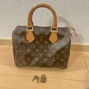 LOUIS VUITTON ルイヴィトン M41528 スピーディ25 モノグラム ハンドバッグ ミニボストン 南京錠 鍵　