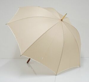 傘 Polo Ralph Lauren ラルフローレン 高級 レデイース USED美品 ドット ベージュ ポロマーク 60cm C S0447