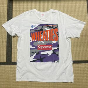 美品 Supreme 21SS Supreme Wheaties Tee シュプリーム ウィーティーズ Tシャツ シリアル Cereal White ホワイト 白L Large