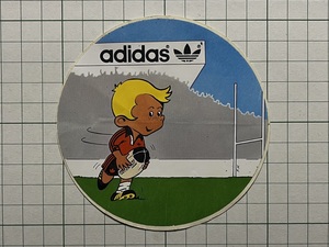 【adidas】古い アディダスのステッカー： 1980~1990年代 フランス ビンテージ ラグビー スポーツ スニーカー +Fa