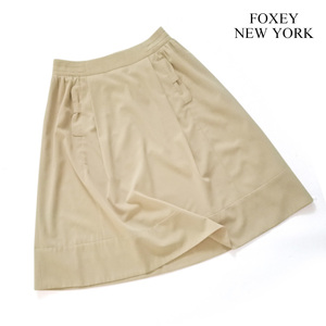 23-0031 フォクシーニューヨーク FOXEY NEW YORK■スカート 膝丈 リボン ベージュ