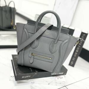 33755 新ロゴ　CELINE　セリーヌ　ラゲージ　ナノショッパー　