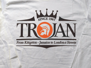 送込 Trojan Records uk Reggae トロージャン ロンT 長袖Tシャツ 白Mサイズ 