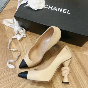 レア！CHANELシャネルランウェイ ノット ツートーン パンプス