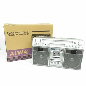 1円スタート ジャンク品 AIWA アイワ CS90X ステレオラジオカセットレコーダー 箱付き 昭和レトロ ラジカセ 現状品