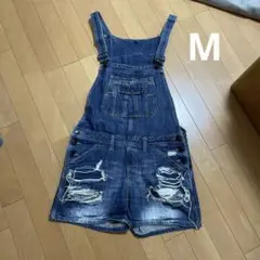 ダメージ　サロペットデニム　M