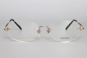 【新品・未使用】NESSA TITANIUM チタン ツーポイント NE17 COL.3 ゴールド 54□17 138 MADE IN JAPAN H-9