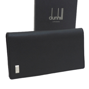 1円 ■ 新品同様 ダンヒル 長財布 レザー ブラック系 メンズ 外出 普段使い おしゃれ シンプル dunhill ■E.Blel.zE-07