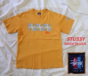 USA製STUSSYステューシーTシャツM★赤青タグ90