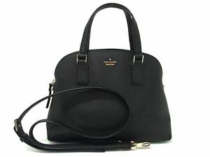 1円 ■美品■ kate spade ケイトスペード PXRU8262 レザー 2WAY ハンドバッグ ショルダーバッグ レディース ブラック系 AW9671