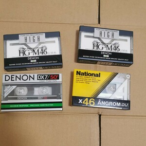 大阪発 カセットテープ DENON デノン HG-M 46分 DX7 / 50N 50分 National ANGROM DU X 46DU Åオングローム RT-X 46DU