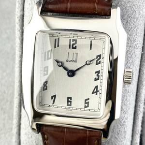 【1円箱付】Dunhill ダンヒル 腕時計 メンズ 手巻き センテナリー シルバー文字盤 スクエア 可動品