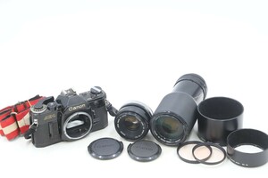 Canon キヤノン ボディ AE-1 レンズ ZOOM LENS FD70-210mm 1:4/FD 50mm 1:1.8 S.C. レンズフード まとめて 一眼レフカメラ（B3069）