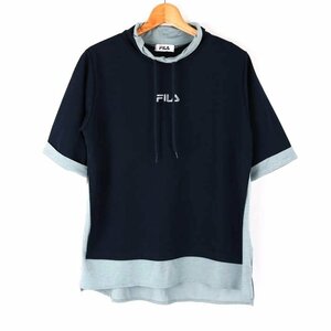 フィラ Tシャツ 半袖 無地 トップス スポーツウエア レディース Lサイズ ネイビー FILA