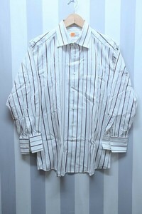 2-7516A/E.Z BY ZEGNA 8分袖ストライプシャツ イージーバイゼニア 送料200円　