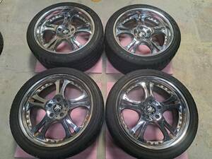 【希少品/クロームメッキ/3P】 クレンツェ ケルベロス 18×8J/9J +38/+38 5H114.3 ハブ径73mm　ROTalla RADIAL F107　235/40R18 245/40R18 