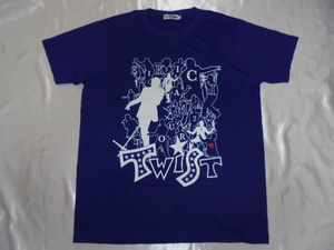 送料185円・U9■ 矢沢永吉 青い Tシャツ Lサイズ 2010年 TWIST 日本武道館