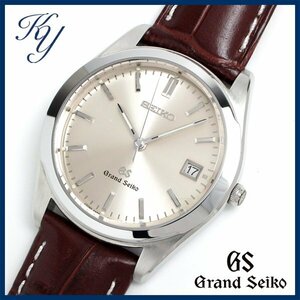 1円～ 3ヶ月保証付き 磨き済み 美品 本物 人気 Grand Seiko グランド セイコー 8N65-8000 革ベルト シルバー メンズ 時計