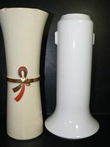 華道具　花器【円柱型】白色２個セット