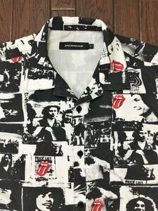 ジャックローズ JACKROSE × ローリング ストーンズ Rolling Stones 総柄 半袖 シャツ ４ ロック バンド ベロ Virgin