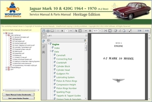 Jaguar Mark10＆420G 1964-1970 ワークショップマニュアル 整備書 パーツリスト　ジャガー　マーク10