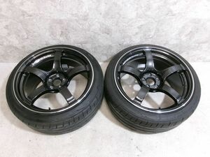 ★美品!★YOKOHAMA ヨコハマ ADVAN Racing TC4R 18インチホイール 9.5J+45 5穴 PCD100 2本 カローラスポーツ ZN6 BRZ 等 / 4R4-722