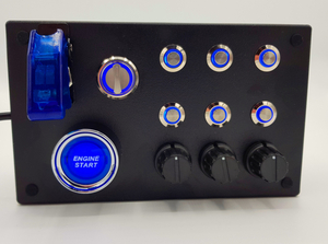 シムレーシング USB ボタンボックス １９機能 青照明横型 ステッカー付き
