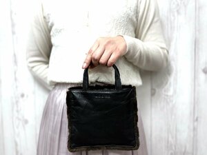 極美品 LOEWE ロエベ ハンドバッグ バッグ ミンクファー×ナッパレザー 茶×黒 70954