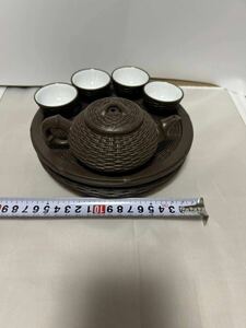 茶器セット 急須　茶碗　中国宜興　手作り　煎茶セット　紫砂 朱泥　紫泥　黑泥　周漢強製 当時物　