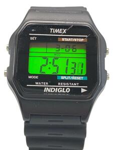 TIMEX◆クラシックデジタル/ソーラー腕時計/デジタル/ラバー/BLK/TW2U84000