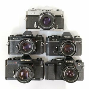 Konica Autoreflex T3 , FTA , Acom-1 , FS-1 + 1.8/52 , 1.1.4/50 他 MF一眼レフ 5点セット まとめ ●ジャンク品 [8746TMC]