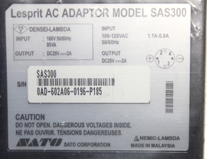 DENSEI-LAMBDA/SATO/SAS300/25V/2A/未使用電源アダプター