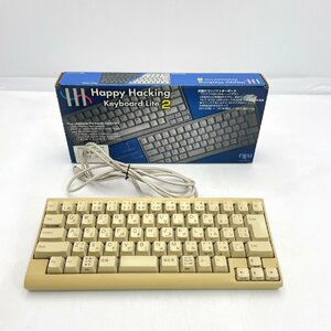 PFU Happy Hacking keyboard Lite2 日本語配列 PS/2接続 パソコンアクセサリー PD-KB210W/P 変色あり 可動品【道楽札幌】