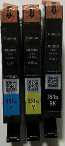 キャノン純正インク　351XL　未使用3色セット　C/Y/BK