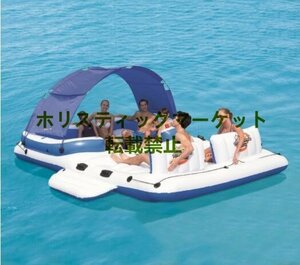 美品登場 ★ 特価強くお勧め★6-8人乗り 方形浮遊ハウス 浮かぶ船 水上フローティングベッド　ビーチマットラウンジチェア