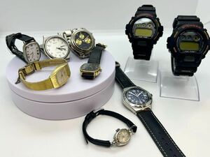 1円 1スタ 腕時計 9本 まとめ カシオ CASIO セイコー SEIKO G-SHOCK SWATCH 等 不動 メンズ レディース クォーツ 現状渡し